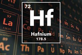 Periodic table of the elements – 72 – Hafnium