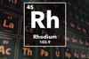 Periodic table of the elements – 45 – Rhodium