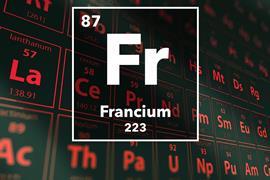 Periodic table of the elements – 87 – Francium