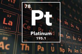 Periodic table of the elements – 78 – Platinum