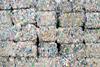 picture of recycled plastic waste pressed to bales