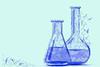 An illustration showing laboratory glassware