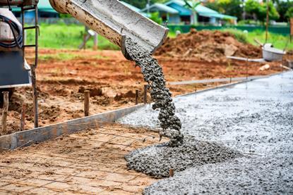 Cement being poured