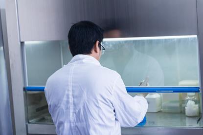 Researcher at fumehood