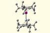 3d model of two organic rings connected by a bonded lithium and an aluminium