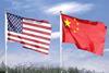 US and China flags