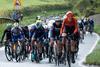 Women athletes competing in cycling road race